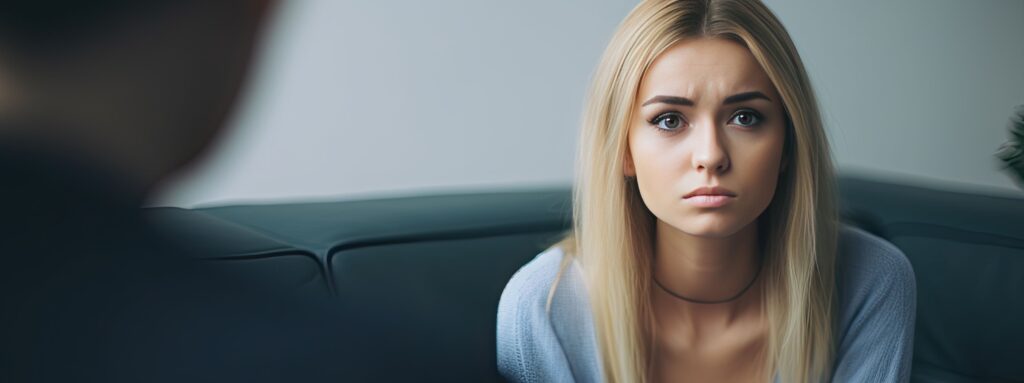 Femme qui a besoin de soutien dès maintenant