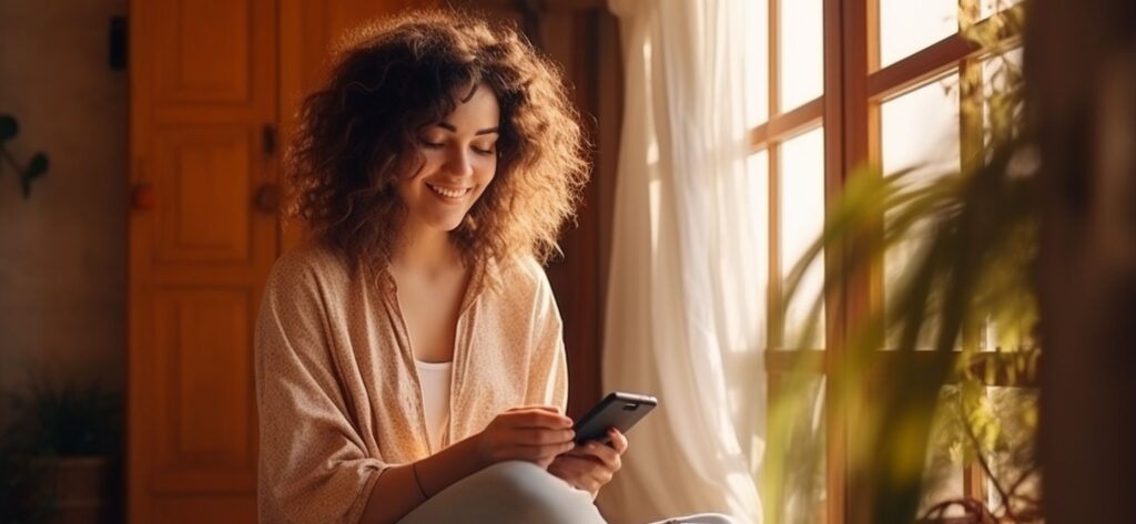 consultation par téléphone d'une femme chez predivi